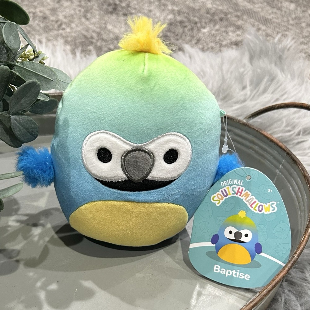 Squishmallow BAPTISE the MACAW 5" Plush Bird Blue Green Stuffed Animal NEW